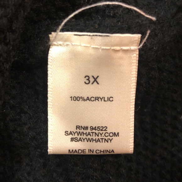 Plus Size Womens Sweater Dress 3X Black Long Sleeve Distressed - Picture 10 of 10